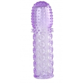 Насадка гелевая фиолетовая с точками, шипами и наплывами - 13,5 см. - Toyfa Basic - в Муроме купить с доставкой