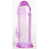 Фиолетовая гелевая насадка с шипами - 13 см. - Toyfa Basic - в Муроме купить с доставкой