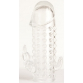 Гелевая прозрачная насадка с 2 отростками - 13 см. - Toyfa Basic - в Муроме купить с доставкой