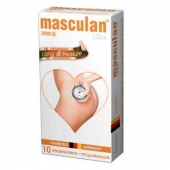 Розовые презервативы Masculan Ultra Long Pleasure с колечками, пупырышками и продлевающим эффектом - 10 шт. - Masculan - купить с доставкой в Муроме