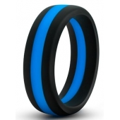 Черно-синее эрекционное кольцо Silicone Go Pro Cock Ring - Blush Novelties - в Муроме купить с доставкой