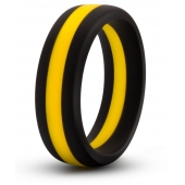 Черно-желтое силиконовое эрекционное кольцо Silicone Go Pro Cock Ring - Blush Novelties - в Муроме купить с доставкой