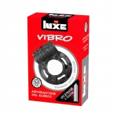Чёрное эрекционное виброкольцо Luxe VIBRO  Африканский Эль Дьябло  + презерватив - Luxe - в Муроме купить с доставкой
