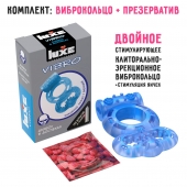 Голубое эрекционное виброкольцо Luxe VIBRO  Дьявол в доспехах  + презерватив - Luxe - в Муроме купить с доставкой