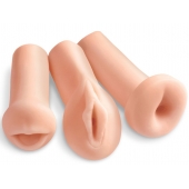 Комплект из 3 мастурбаторов All 3 Holes: вагина, анус, ротик - Pipedream - в Муроме купить с доставкой