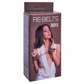 Коричневые кожаные наручники Maya - Rebelts - купить с доставкой в Муроме