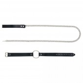 Черный поводок и чокер с кольцом Rada - Rebelts - купить с доставкой в Муроме