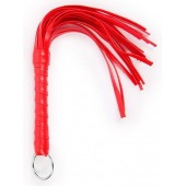 Красная плеть с рукоятью в оплетке - 28 см. - Notabu - купить с доставкой в Муроме