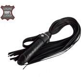 Черная плеть  Ковбой  с ручкой-фаллосом - 55 см. - Sitabella - купить с доставкой в Муроме