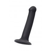 Черный фаллос на присоске Silicone Bendable Dildo M - 18 см. - Strap-on-me - купить с доставкой в Муроме