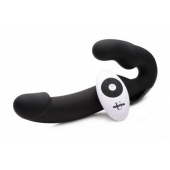 Черный безремневой страпон Urge Silicone Strap On с пультом ДУ - 24 см. - XR Brands - купить с доставкой в Муроме