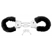 Меховые чёрные наручники Beginner s Furry Cuffs - Pipedream - купить с доставкой в Муроме