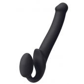 Черный безремневой страпон Silicone Bendable Strap-On M - Strap-on-me - купить с доставкой в Муроме