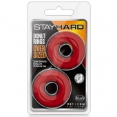 Набор из 2 красных эрекционных колец DONUT RINGS OVERSIZED - Blush Novelties - в Муроме купить с доставкой