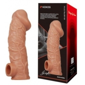 Телесная насадка на фаллос с отверстием для мошонки EXTREME SLEEVE - 17,6 см. - KOKOS - в Муроме купить с доставкой