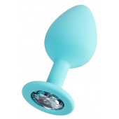 Мятная анальная втулка Brilliant с прозрачным кристаллом - 8 см. - ToyFa - купить с доставкой в Муроме