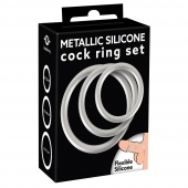 Набор из 3 эрекционных колец под металл Metallic Silicone Cock Ring Set - Orion - в Муроме купить с доставкой