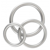 Набор из 3 эрекционных колец под металл Metallic Silicone Cock Ring Set - Orion - в Муроме купить с доставкой