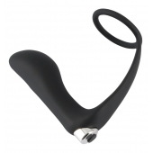 Черное эрекционное кольцо с анальной вибропробкой Vibrating Ring   Plug - Orion - в Муроме купить с доставкой