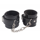 Черные оковы на ноги Obey Me Leather Ankle Cuffs - Chisa - купить с доставкой в Муроме