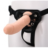 Черные трусики с телесной насадкой STRAP ON REAL DILDO - 21 см. - Dream Toys - купить с доставкой в Муроме