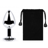 Серебристая анальная пробка с прозрачным стразом - 7,2 см. - Anal Jewelry Plug - купить с доставкой в Муроме