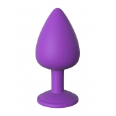 Фиолетовая анальная пробка со стразом Her Little Gem Large Plug - 9,5 см. - Pipedream - купить с доставкой в Муроме