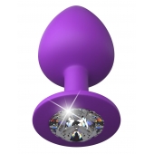 Фиолетовая анальная пробка со стразом Her Little Gem Large Plug - 9,5 см. - Pipedream - купить с доставкой в Муроме