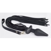 Черная анальная пробка с плетью - Sitabella - купить с доставкой в Муроме