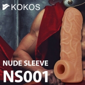 Телесная открытая насадка-реалистик с подхватом мошонки Nude Sleeve M - 12 см. - KOKOS - в Муроме купить с доставкой