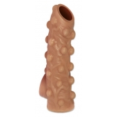 Телесная насадка с бугорками и открытой головкой Nude Sleeve M - 12 см. - KOKOS - в Муроме купить с доставкой