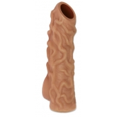 Телесная насадка с венками и открытой головкой Nude Sleeve M - 12 см. - KOKOS - в Муроме купить с доставкой
