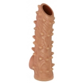 Телесная насадка с шипами и открытой головкой Nude Sleeve M - 12 см. - KOKOS - в Муроме купить с доставкой