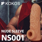 Телесная открытая насадка-реалистик с подхватом мошонки Nude Sleeve S - 10 см. - KOKOS - в Муроме купить с доставкой