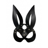 Черная кожаная маска зайки Miss Bunny - БДСМ Арсенал - купить с доставкой в Муроме
