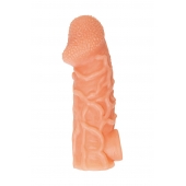 Телесная закрытая насадка с венками Cock Sleeve Size L - 17,6 см. - KOKOS - в Муроме купить с доставкой