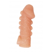 Телесная закрытая насадка с шишечками Cock Sleeve Size L - 17,6 см. - KOKOS - в Муроме купить с доставкой