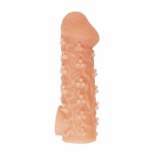 Телесная закрытая насадка с пучками шишечек Cock Sleeve Size M - 15,6 см. - KOKOS - в Муроме купить с доставкой