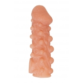 Телесная закрытая насадка с шариками Cock Sleeve Size M - 15,6 см. - KOKOS - в Муроме купить с доставкой