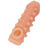 Телесная закрытая насадка с шариками Cock Sleeve Size M - 15,6 см. - KOKOS - в Муроме купить с доставкой