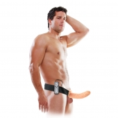 Телесный полый страпон с вибрацией 8  Vibrating Hollow Strap-On - 20,5 см. - Pipedream - купить с доставкой в Муроме