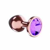 Пробка цвета розового золота с фиолетовым кристаллом Diamond Amethyst Shine S - 7,2 см. - Lola Games - купить с доставкой в Муроме