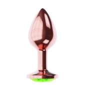 Пробка цвета розового золота с лаймовым кристаллом Diamond Emerald Shine S - 7,2 см. - Lola Games - купить с доставкой в Муроме
