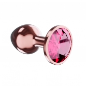 Пробка цвета розового золота с малиновым кристаллом Diamond Ruby Shine L - 8,3 см. - Lola Games - купить с доставкой в Муроме