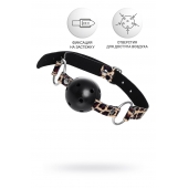 Черный кляп-шар на леопардовых ремешках Anonymo - ToyFa - купить с доставкой в Муроме