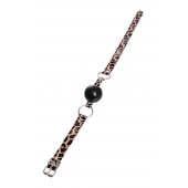 Черный кляп-шар на леопардовых ремешках Anonymo - ToyFa - купить с доставкой в Муроме