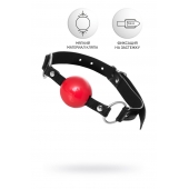 Красный кляп-шар на черных ремешках Anonymo - ToyFa - купить с доставкой в Муроме