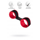 Красно-черные велюровые наручники Anonymo - ToyFa - купить с доставкой в Муроме