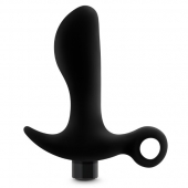 Черный анальный вибратор Silicone Vibrating Prostate Massager 01 - 10,8 см. - Blush Novelties - в Муроме купить с доставкой