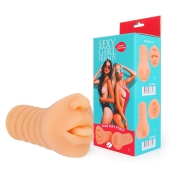 Телесный мастурбатор-ротик с высунутым язычком - Bior toys - в Муроме купить с доставкой